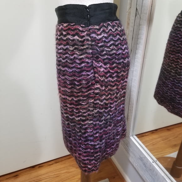 Knitted & Knotted Purple Yarn Knit Pencil Skirt 6 - Picture 6 of 8